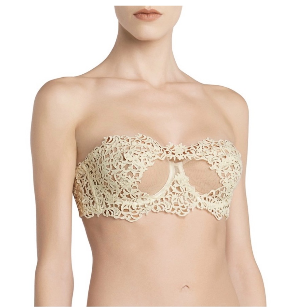 La Perla Underwired bra with macramé, color: ecru/ beige,wore twice